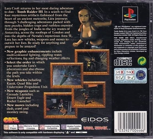 Tomb raider III - PS1 (B Grade) (Genbrug)
